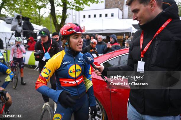 Shirin van Anrooij of The Netherlands and Team Lidl - Trek reacts after the 27th La Fleche Wallonne Feminine 2024 a 146km one day race from Huy to...