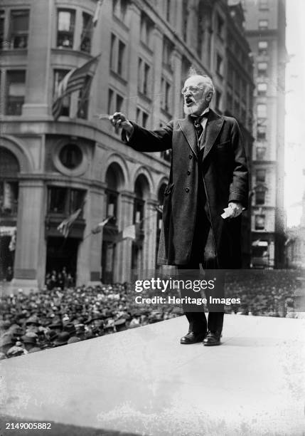 Oscar Straus, May 1918. Oscar Solomon Straus , former U.S. Secretary of Commerce and Labor appearing at a World War I Liberty Bond rally in front of...