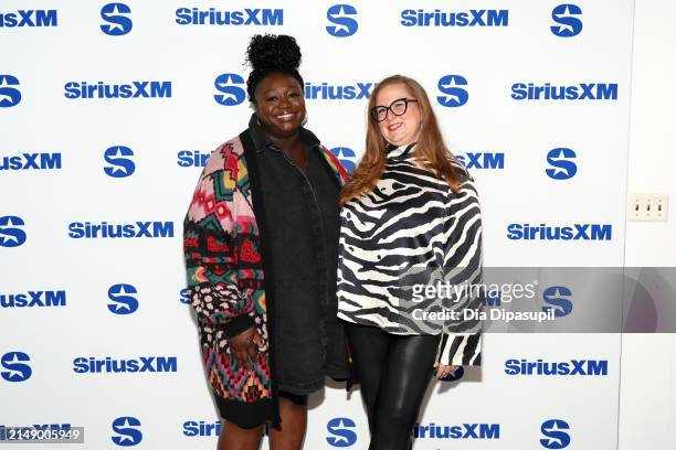 Jocelyn Bioh and Julie James visit SiriusXM Studios on April 17, 2024 in New York City.