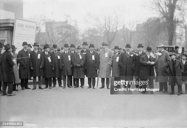 Liberty Loan parade, 25 Oct 1917. Shows Thomas William Lamont, Jr.; William Woodward, president Hanover National Bank; Charles H. Sabin, president...