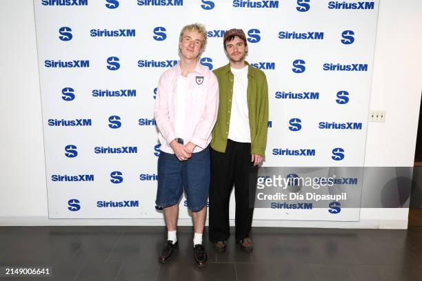 Oli Fox and Scott Verrill of Good Neighbours visit SiriusXM Studios on April 17, 2024 in New York City.
