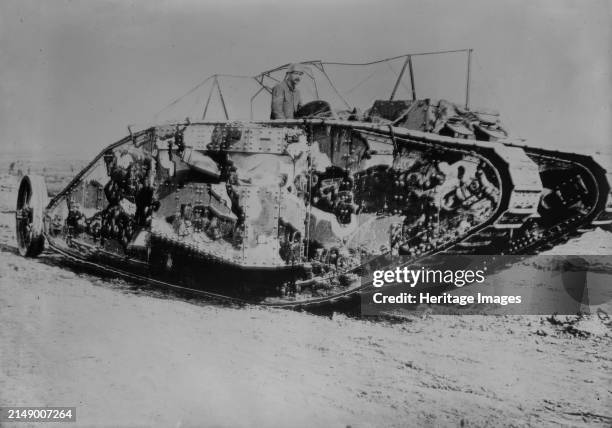 British tank, 15 Sept. 1916. A British tank at the Battle of Flers-Courcelette, in the Somme, France on September 15, 1916 during World War I....