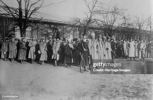 Siberian prisoners of Germans in Lodz, between 1914 and circa 1915. Siberian prisoners of German forces in Lodz, Poland, probably during or after the...