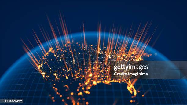 global technology - north america (world map courtesy of nasa) - nordamerika stock-fotos und bilder