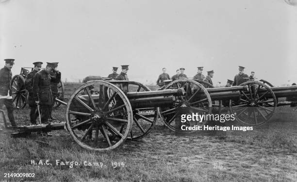 Recruits, Aldershot, H.A.C. Fargo Camp, 1914 . Recruits at Aldershot army camp, England during World War I. Creator: Bain News Service.