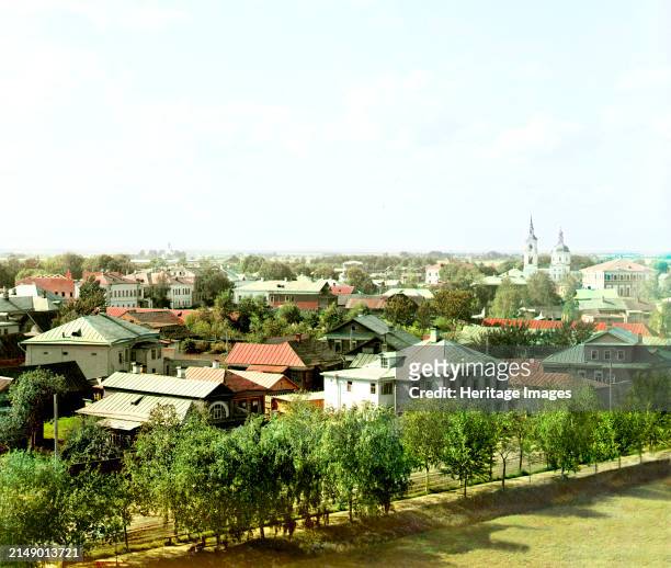 General view of Rostov [Velikii] from the bell tower of the Church of All Saints, 1911. Creator: Sergey Mikhaylovich Prokudin-Gorsky.