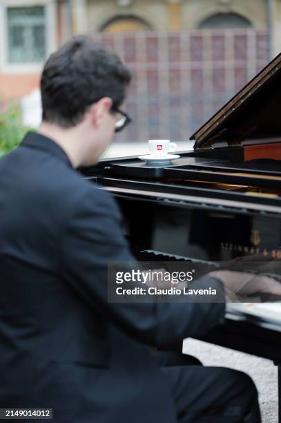 Alessandro Martire performs at the illy Art Collection Presentation During Art Biennale 2024 on April 17, 2024 in Venice, Italy.