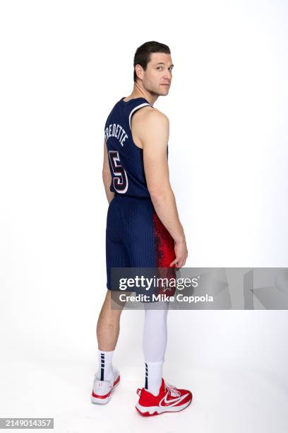 3v3 Basketball athlete Jimmer Fredette poses for a portrait during the 2024 Team USA Media Summit at Marriott Marquis Hotel on April 17, 2024 in New...