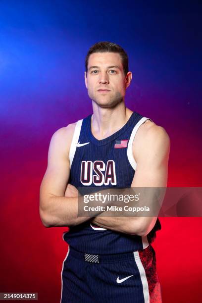 3v3 Basketball athlete Jimmer Fredette poses for a portrait during the 2024 Team USA Media Summit at Marriott Marquis Hotel on April 17, 2024 in New...