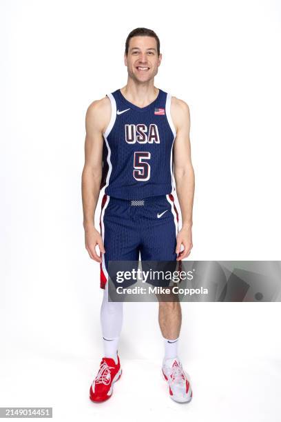 3v3 Basketball athlete Jimmer Fredette poses for a portrait during the 2024 Team USA Media Summit at Marriott Marquis Hotel on April 17, 2024 in New...