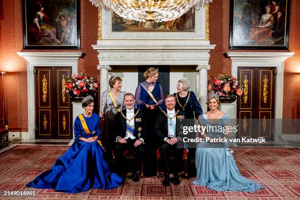 King Willem-Alexander of The Netherlands, Queen Maxima of The Netherlands, King Felipe of Spain, Queen Leticia of Spain, Princess Amalia of The...