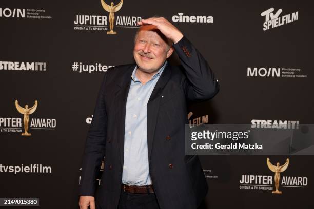 Axel Milberg attends the Jupiter Awards at Altonaer Kaispeicher on April 17, 2024 in Hamburg, Germany.