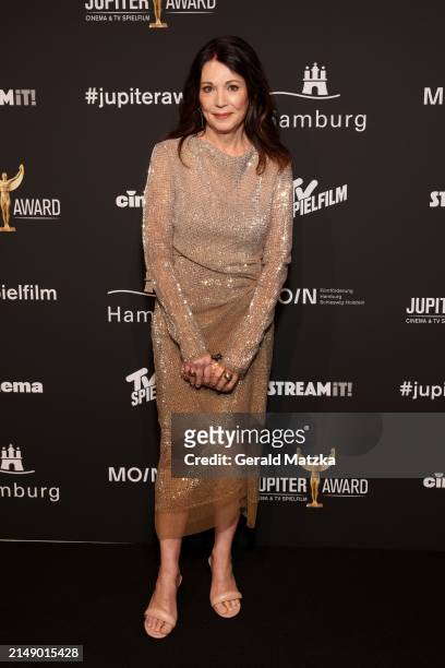 Iris Berben attends the Jupiter Awards at Altonaer Kaispeicher on April 17, 2024 in Hamburg, Germany.