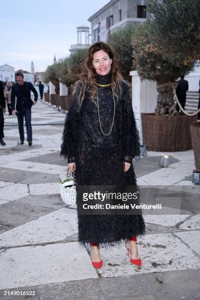 Sara Battaglia attends the "Fondazione Cini, Isola Di San Giorgio" Photocall during the 60th Biennale Art 2024 at Fondazione Cini on April 17, 2024...