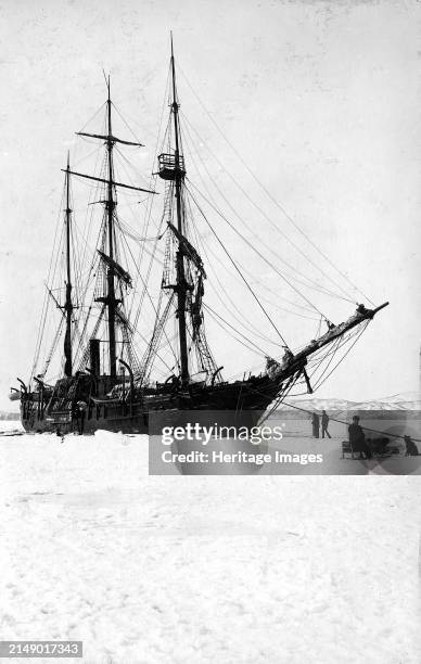 Schooner in the ice of Avacha Bay, 1910-1929. From an album containing 296 works offering a glimpse of life in the Russian Far Northeast in the first...