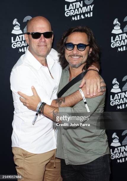 Gian Marco and Diego Torres attend the 25th Annual Latin GRAMMY Awards® Official Announcement on April 17, 2024 in Miami, Florida.