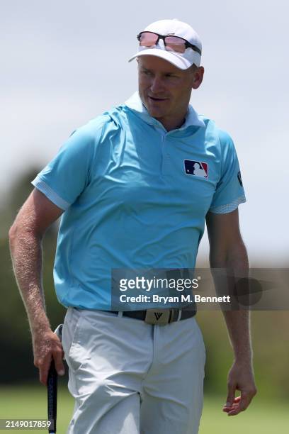 Adam Long of the United States looks on from the seventh green during a practice round prior to the Corales Puntacana Championship at Puntacana...