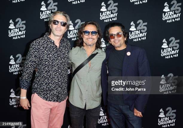 Andre Lopez, Diego Torres and Jorge Villamizar attend the 25th Annual Latin GRAMMY Awards® Official Announcement on April 17, 2024 in Miami, Florida.