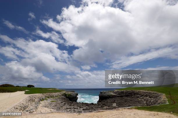 General view of the ninth hole prior to the Corales Puntacana Championship at Puntacana Resort & Club, Corales Golf Course on April 17, 2024 in Punta...
