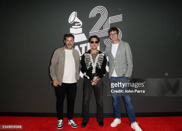 Esteban Geller, Christian Nodal and Alex Gallardo President of Sony Music Latin the 25th Annual Latin GRAMMY Awards® Official Announcement on April...