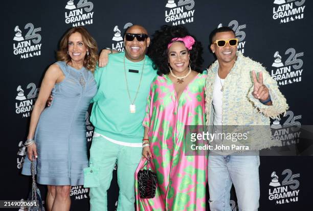 Lili Estefan, Alexander Delgado, Aymee Nuviola and Randy Malcom attend the 25th Annual Latin GRAMMY Awards® Official Announcement on April 17, 2024...