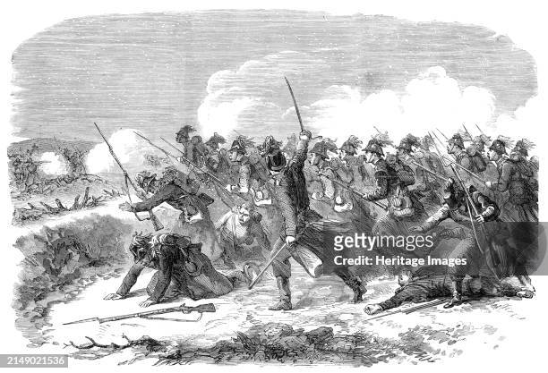 The Battle of Over-Selk - from a sketch by our special artist, 1864. The Battle of Königshügel, also known as the Battle of Ober-Selk, was a battle...