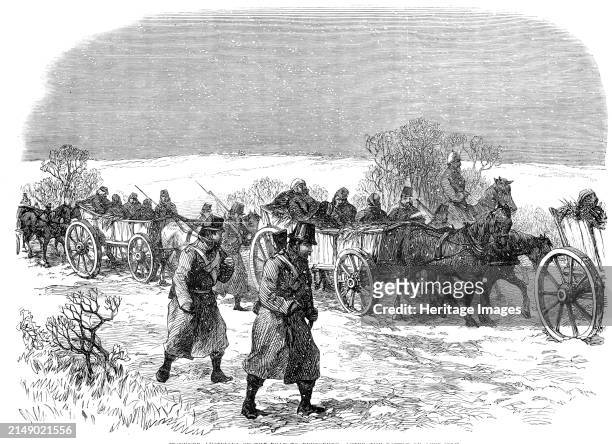 Wounded Austrians on the road to Rendsburg, after the battle of Over-Selk, 1864. 'Since Monday 15,000 Austrians and as many more Prussians have had...