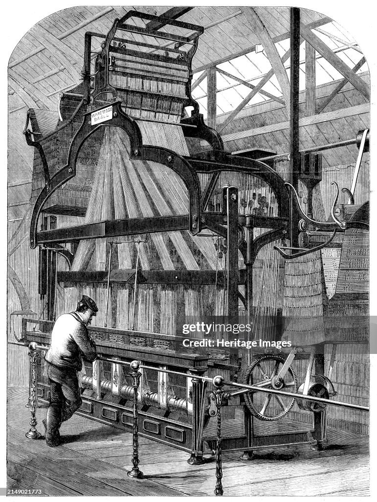 The International Exhibition: Swiss jacquard-loom for weaving ribbons..., 1862