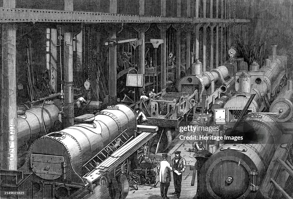 Stephenson's locomotive manufactory at Newcastle-On-Tyne: the fitting shop, 1864