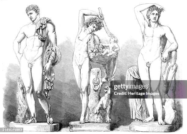 Ancient statues in the British Museum, from the Farnese Palace at Rome, 1864. 'The pieces of sculpture which were lately bought for the British...