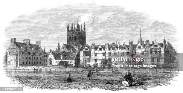 General view of Merton College, Oxford, 1864. 'Among the centenary celebrations held in the present year, that of Merton College, founded six hundred...