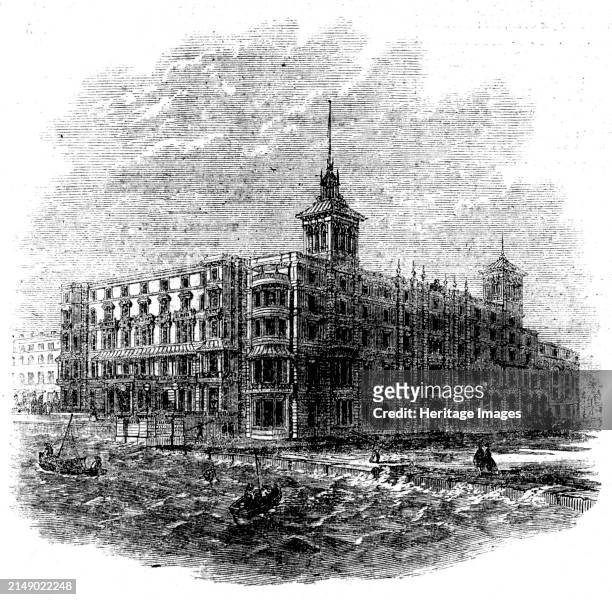 The Queen's Hotel, Hastings, 1862. 'This fine hotel, which has been some three or four years building, is now complete and in course of being...
