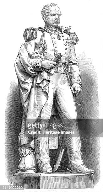 Statue of Sir W. Stevenson, late Governor of the Mauritius, 1864. 'The model has just been completed, at Rome, of a statue about to be erected in...