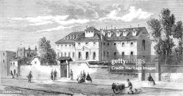 Paris Demolitions - the Hôtel des Haricots, or prison of the National Guard of Paris, 1864. Engraving from a sketch by M. Felix Thorigny. View of...