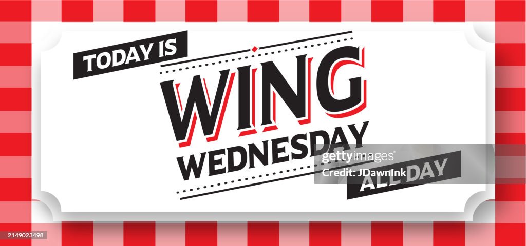 Wing Wednesday Sign Advertisement Design Concept For Restaurants And ...