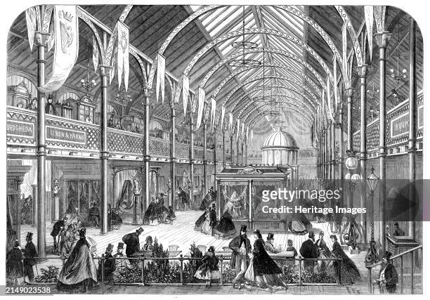The Exhibition of Arts and Manufactures and Industry at Dublin, 1864. View of the Agricultural Hall, Earlsfort Terrace. 'The central portion was...