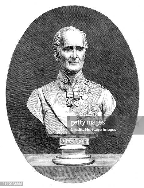 Marble bust of the late Field Marshal Lord Seaton, by G. G. Adams, 1864. 'The bust, which is executed in the finest Carrara marble, has been...