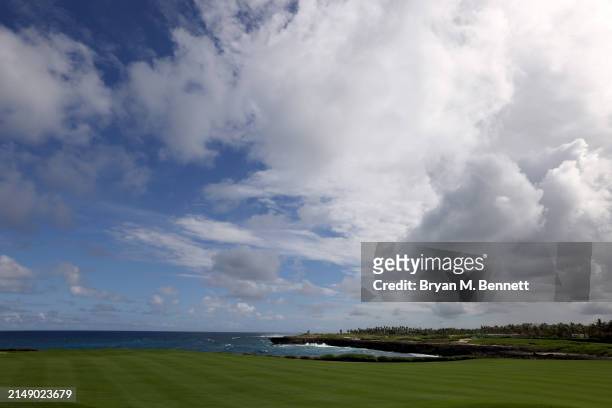 General view of the 18th hole prior to the Corales Puntacana Championship at Puntacana Resort & Club, Corales Golf Course on April 17, 2024 in Punta...