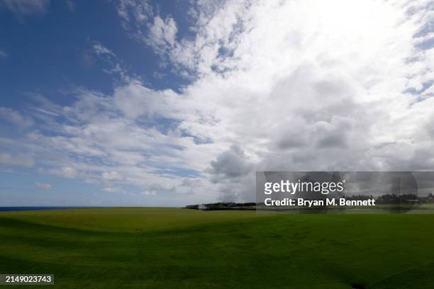 General view of the 18tth hole prior to the Corales Puntacana Championship at Puntacana Resort & Club, Corales Golf Course on April 17, 2024 in Punta...
