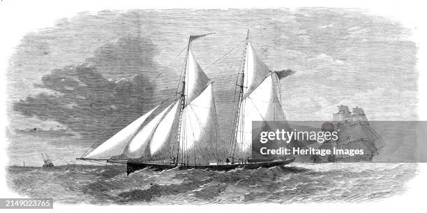 The West Hartley No. 1, a new flat-bottomed schooner for the coal trade of New South Wales, 1864. One of two vessels '...built by Messrs. Lewis and...