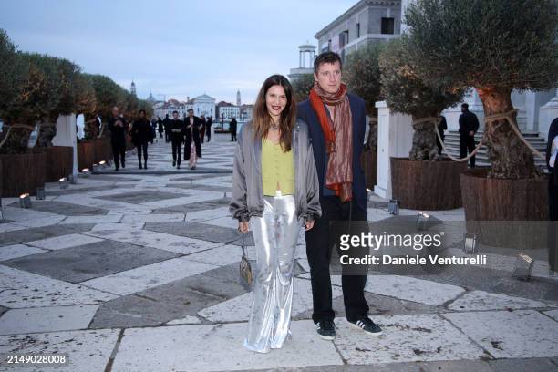 Margherita Missoni and Marcantonio Brandolini D'Adda attend the "Fondazione Cini, Isola Di San Giorgio" Photocall during the 60th Biennale Art 2024...