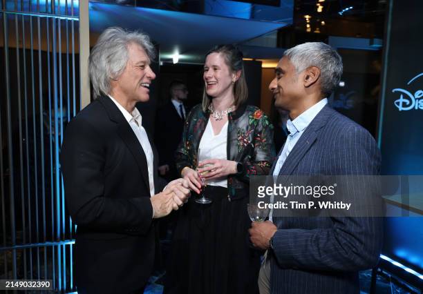 Jon Bon Jovi and guests attend the afterparty for the UK Premiere of "Thank You and Goodnight: The Bon Jovi Story" at The Londoner Hotel on April 17,...