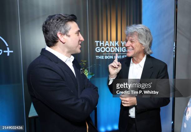 Jon Bon Jovi attends the afterparty for the UK Premiere of "Thank You and Goodnight: The Bon Jovi Story" at The Londoner Hotel on April 17, 2024 in...