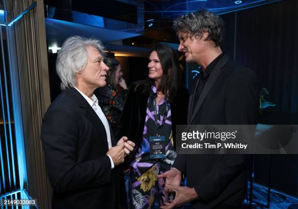 Jon Bon Jovi and Evert van der Veer attend the afterparty for the UK Premiere of "Thank You and Goodnight: The Bon Jovi Story" at The Londoner Hotel...