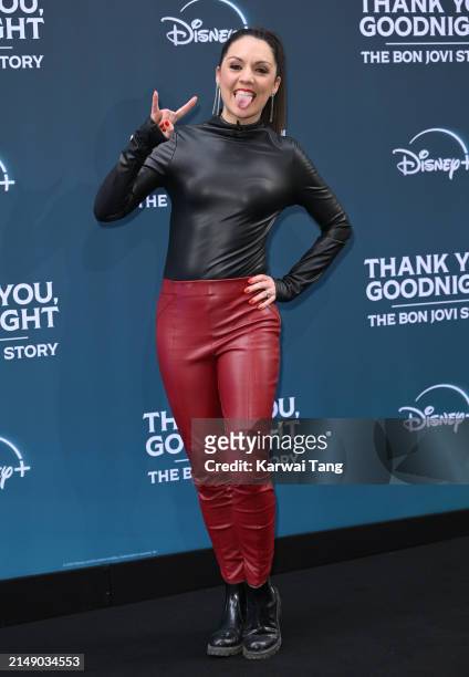 Laura Tobin attends the "Thank You, Goodnight: The Bon Jovi Story" UK Premiere at the Odeon Luxe West End on April 17, 2024 in London, England.
