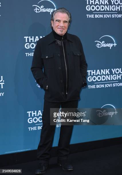 Tico Torres attends the "Thank You, Goodnight: The Bon Jovi Story" UK Premiere at the Odeon Luxe West End on April 17, 2024 in London, England.
