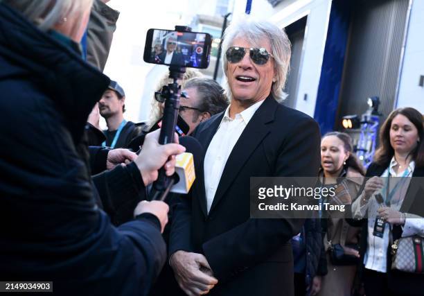 Jon Bon Jovi attends the "Thank You, Goodnight: The Bon Jovi Story" UK Premiere at the Odeon Luxe West End on April 17, 2024 in London, England.