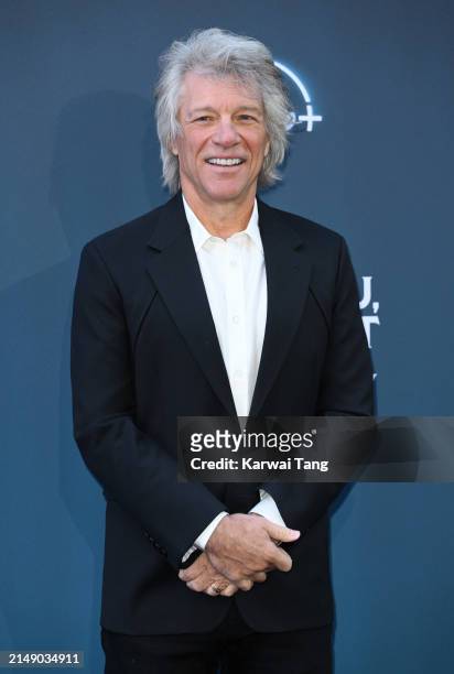 Jon Bon Jovi attends the "Thank You, Goodnight: The Bon Jovi Story" UK Premiere at the Odeon Luxe West End on April 17, 2024 in London, England.