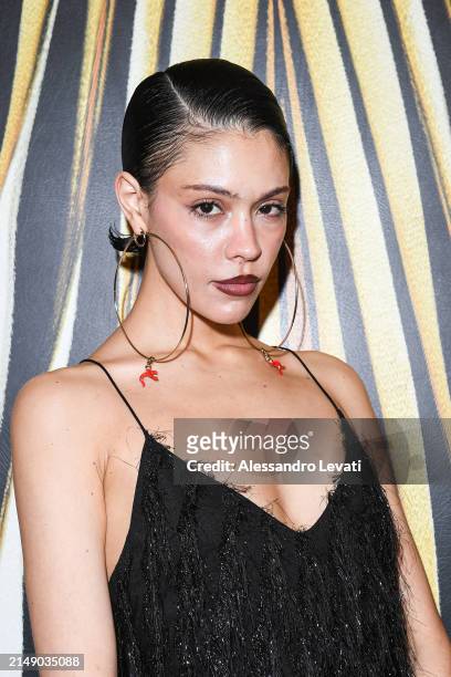 Victoria Stella attends the "Ray Of Gold" Home Collection presentation cocktail at Condé Nast Bistrot on April 17, 2024 in Milan, Italy.