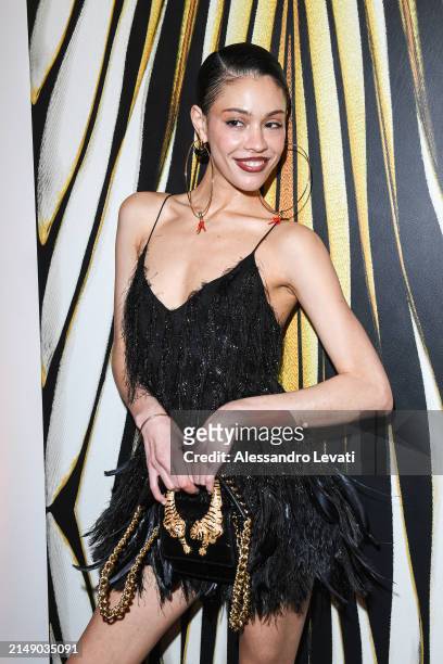 Victoria Stella attends the "Ray Of Gold" Home Collection presentation cocktail at Condé Nast Bistrot on April 17, 2024 in Milan, Italy.